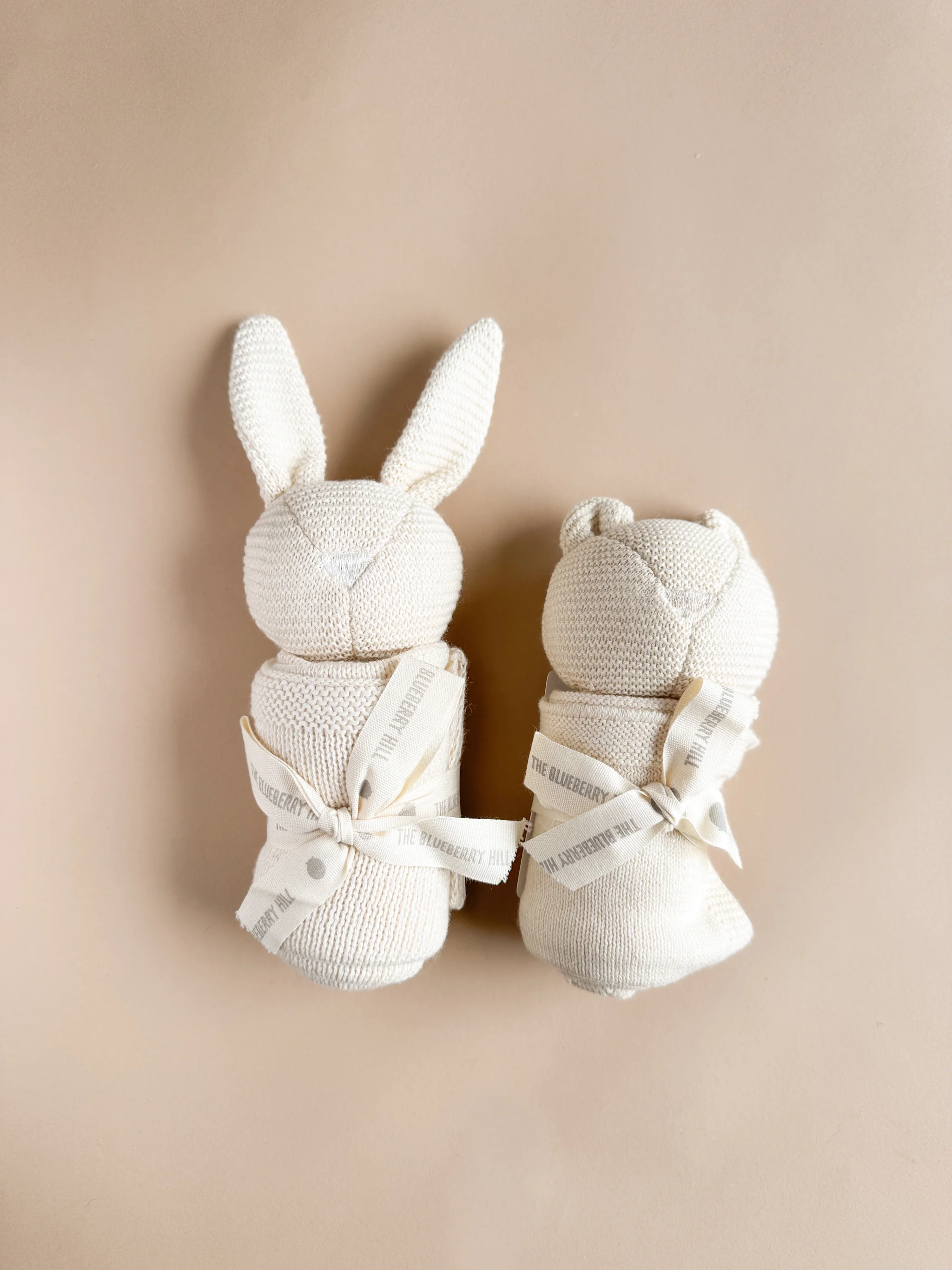Pique Blanket & Bear Lovey Gift Set, Cream | Organic Cotton - Image 4