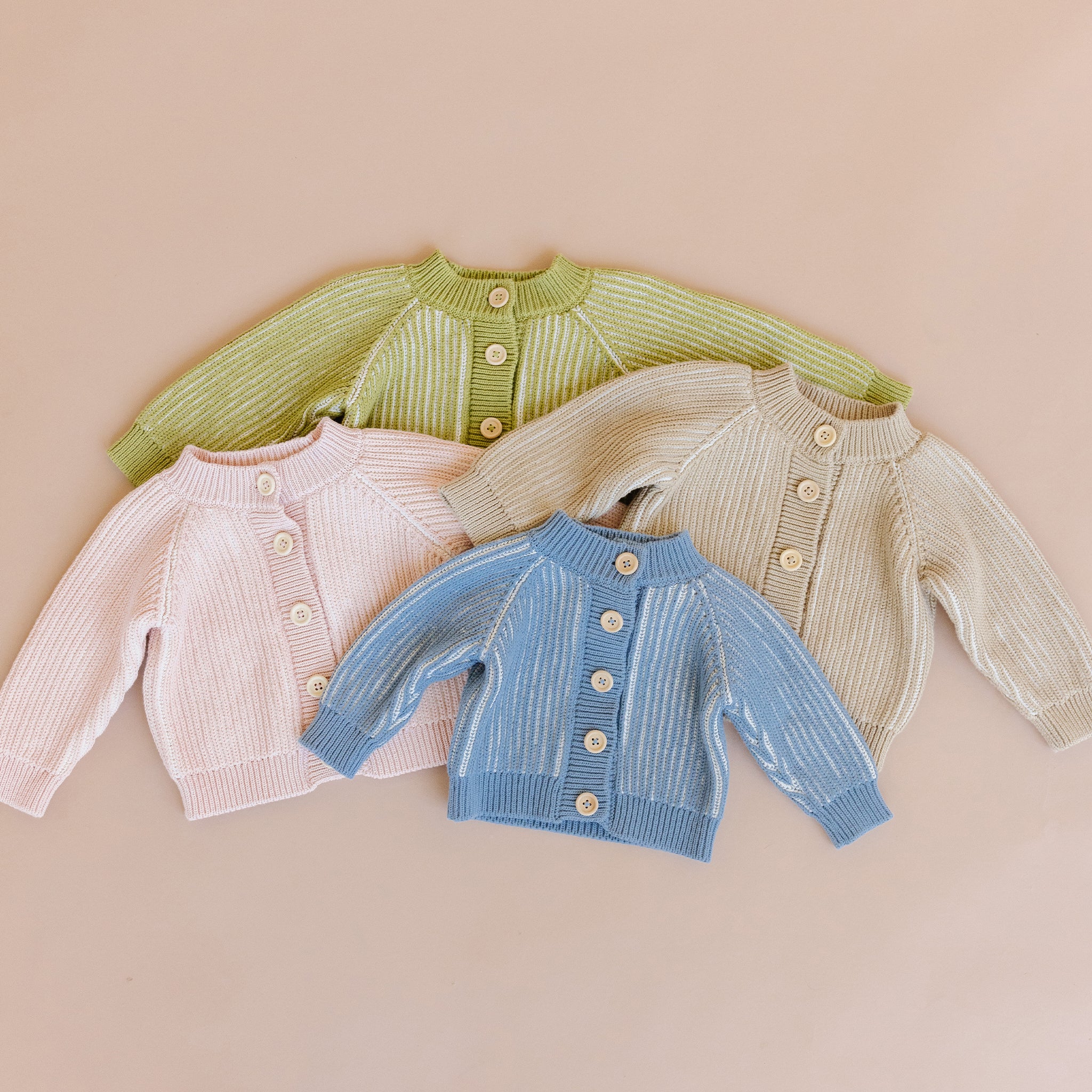 Cotton Brioche Cardigan, Dusty Blue - Image 5