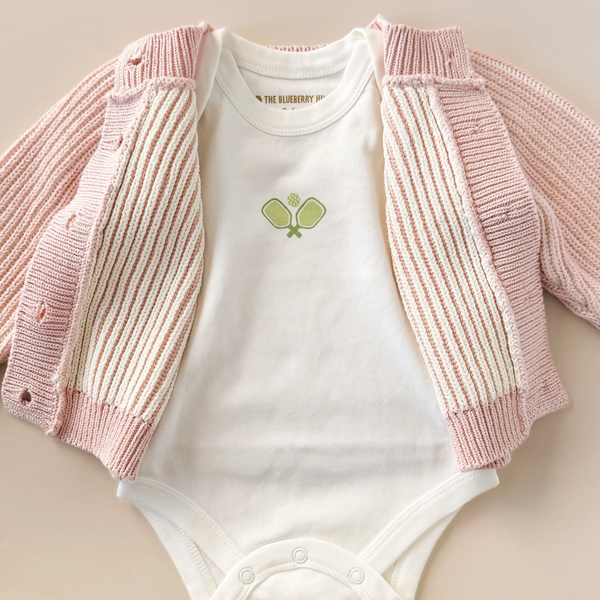 Cotton Brioche Cardigan, Blush - Image 3