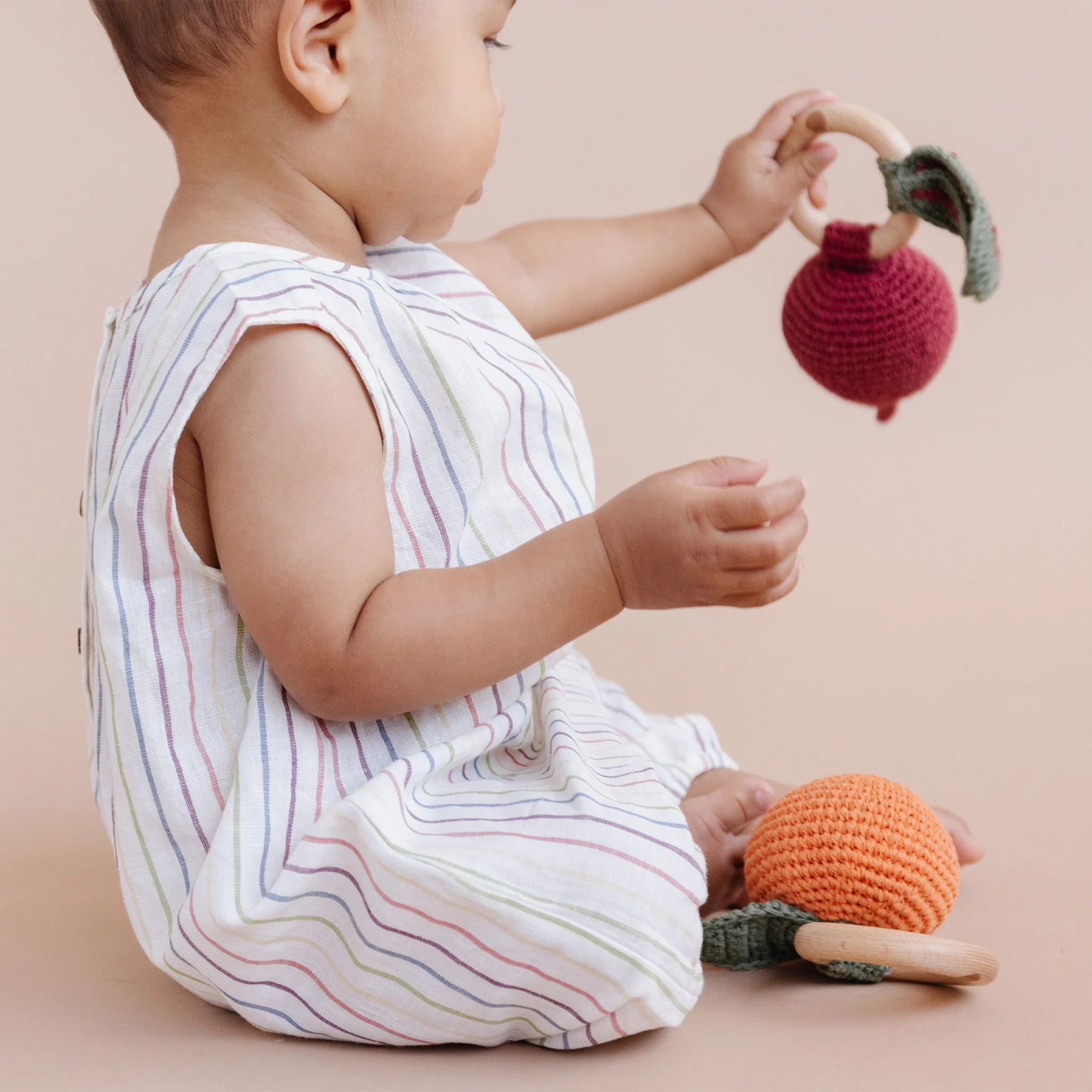 Cotton Crochet Rattle Orange Pumpkin - Image 4