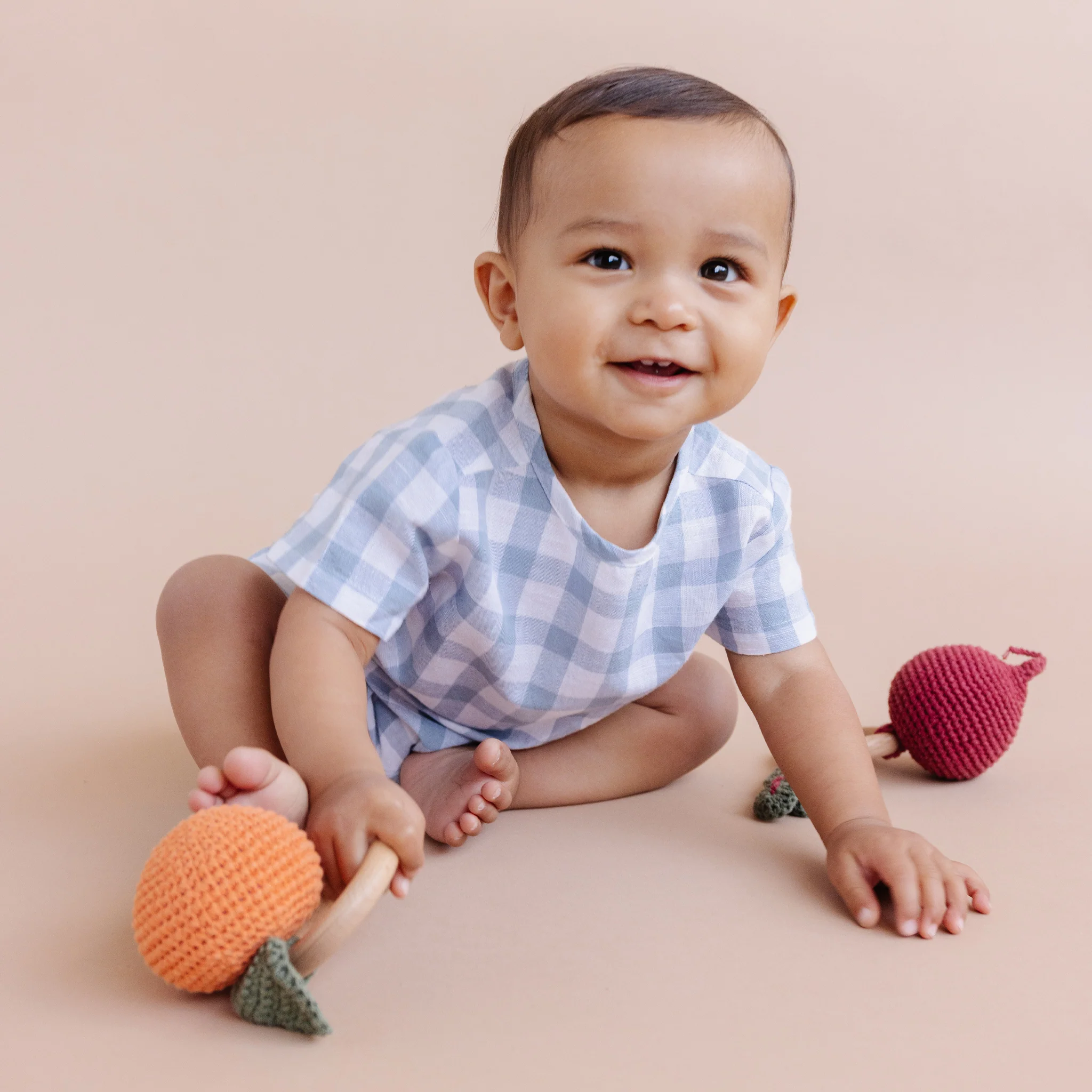 Cotton Crochet Rattle Orange Pumpkin - Image 5