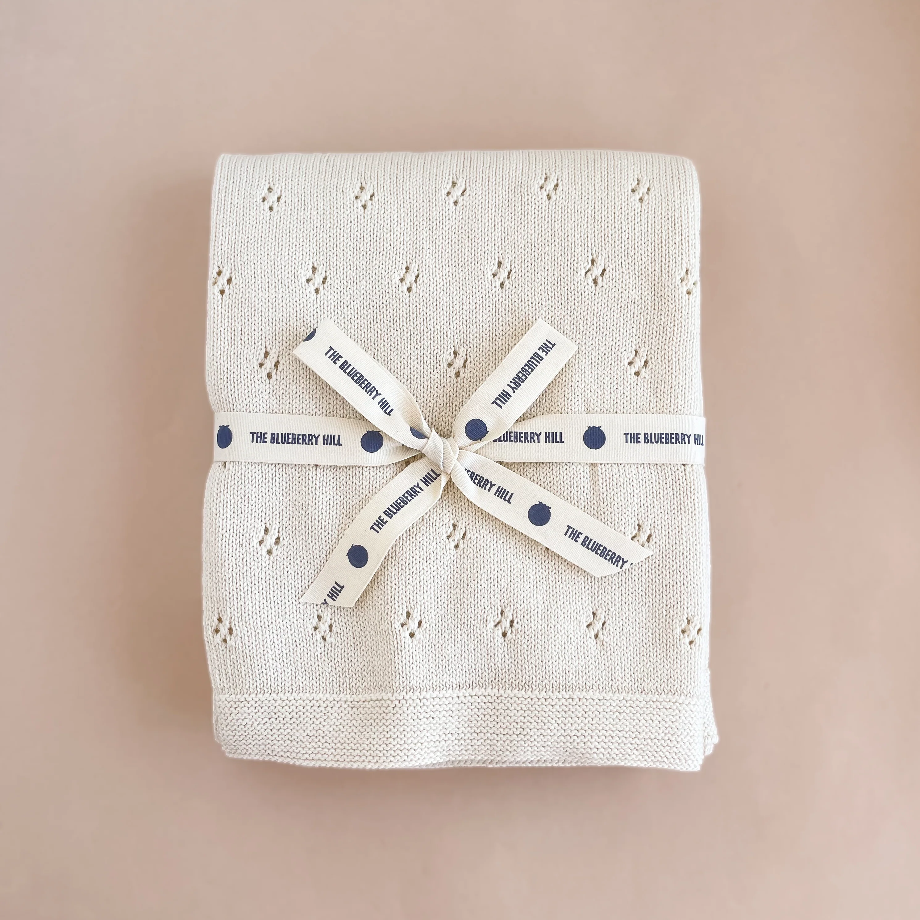 Cream Pique Blanket & Blush Bunny Lovey Gift Set | Organic Cotton - Image 4