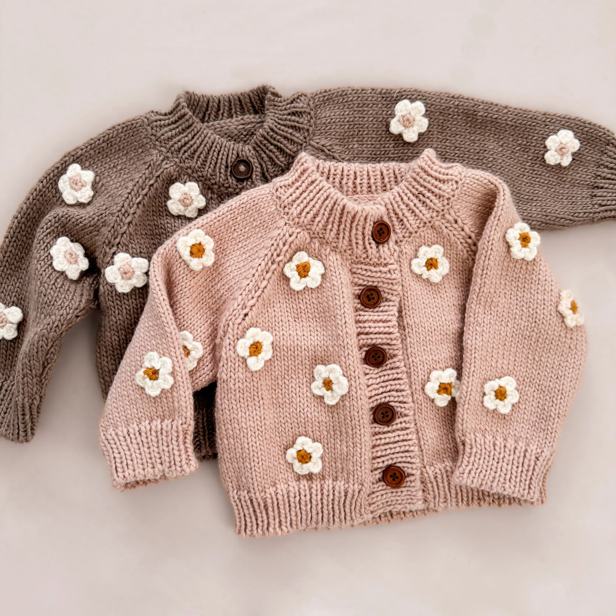 Flower Cardigan, Tan - Image 4