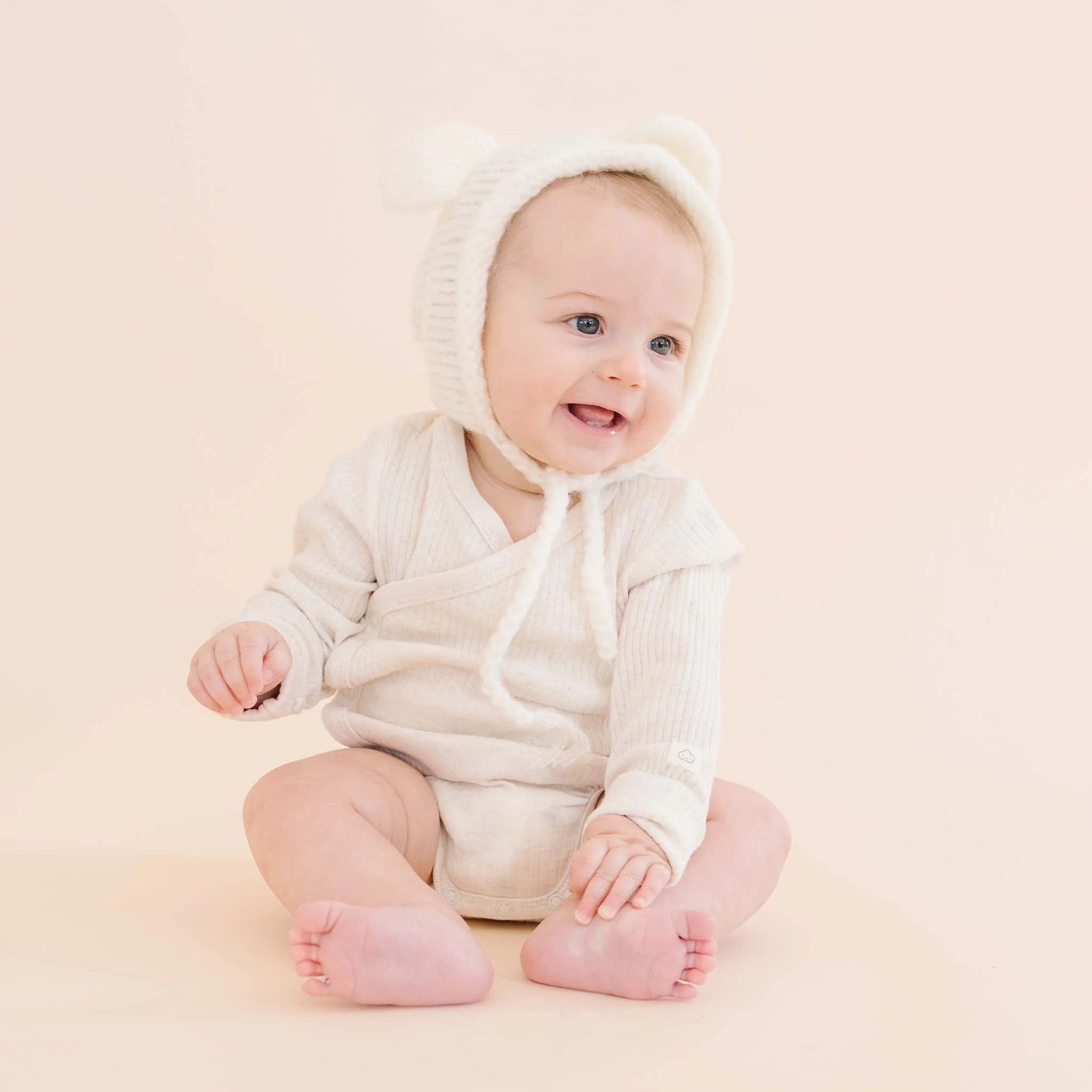 Harper Bear Mohair Knit Bonnet - Image 3