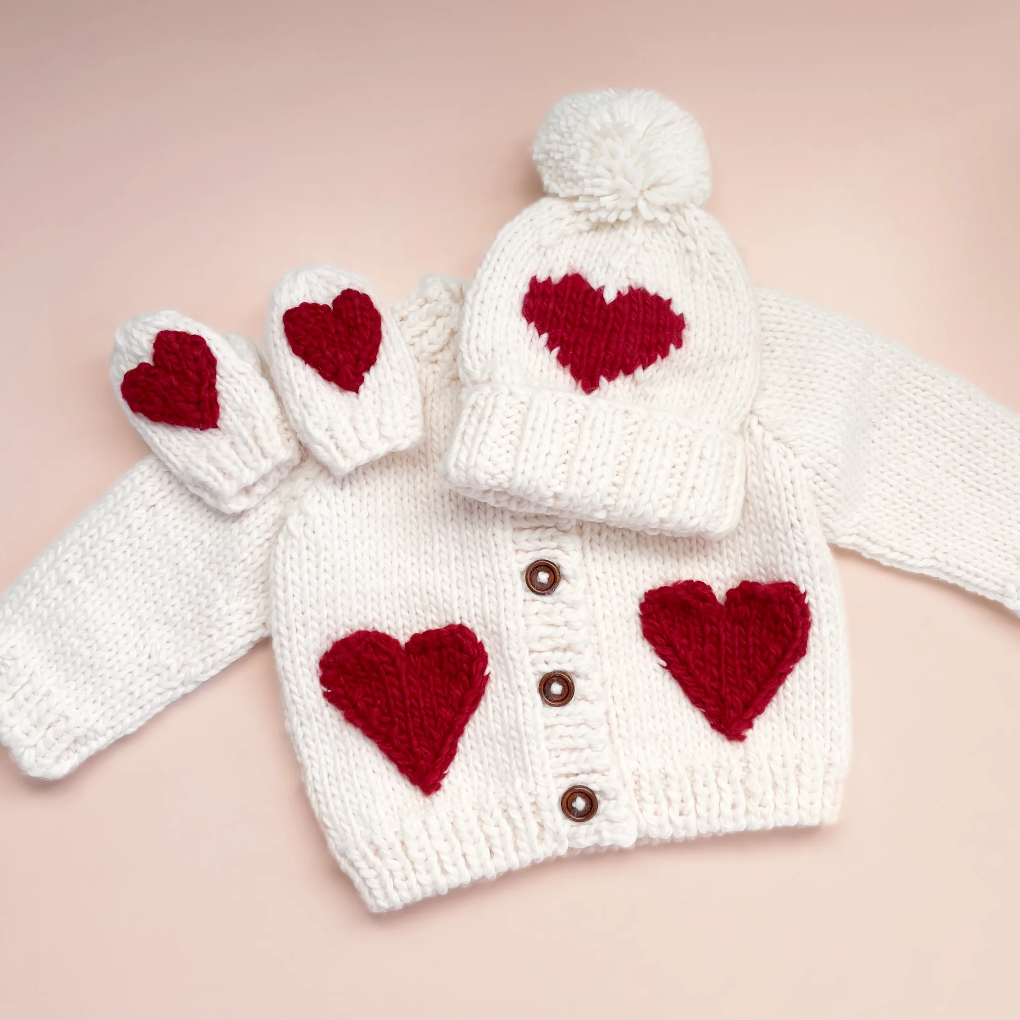 Heart Cardigan, Red - Image 6