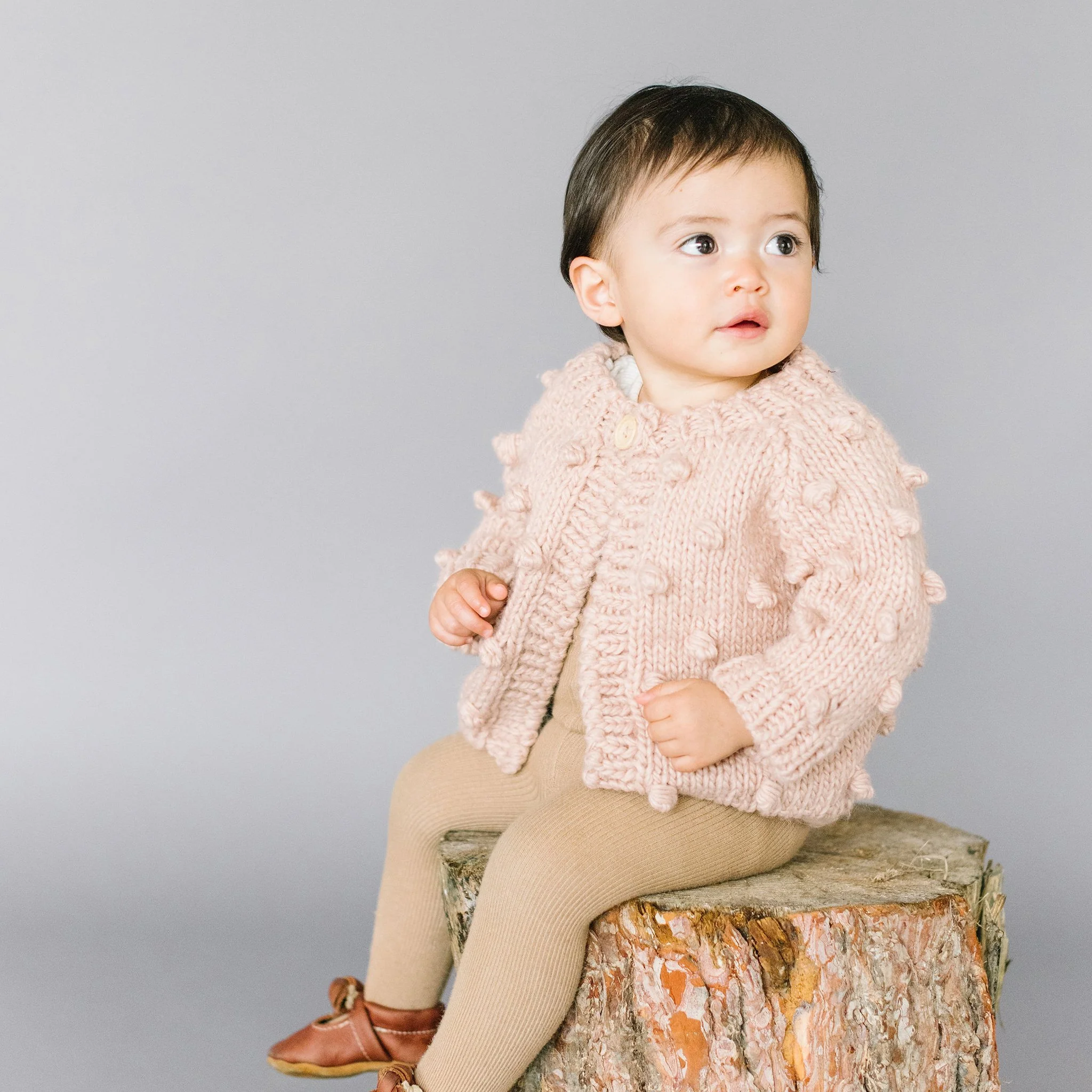 Popcorn Cardigan, Blush - Image 5