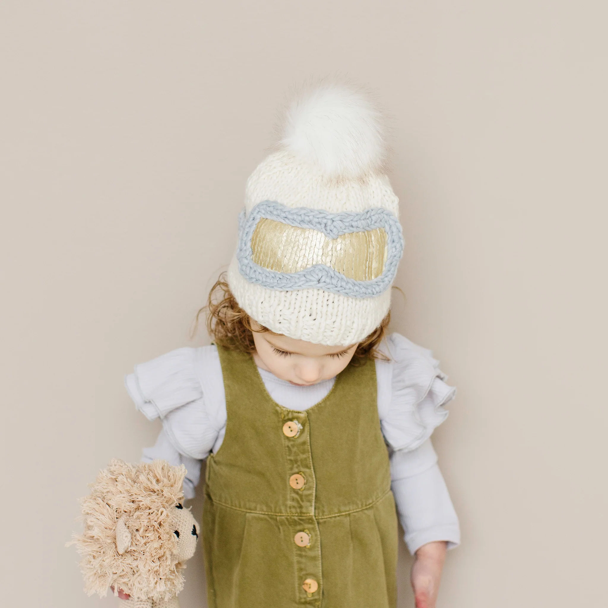 Ski Goggles Beanie, Cream - Image 4